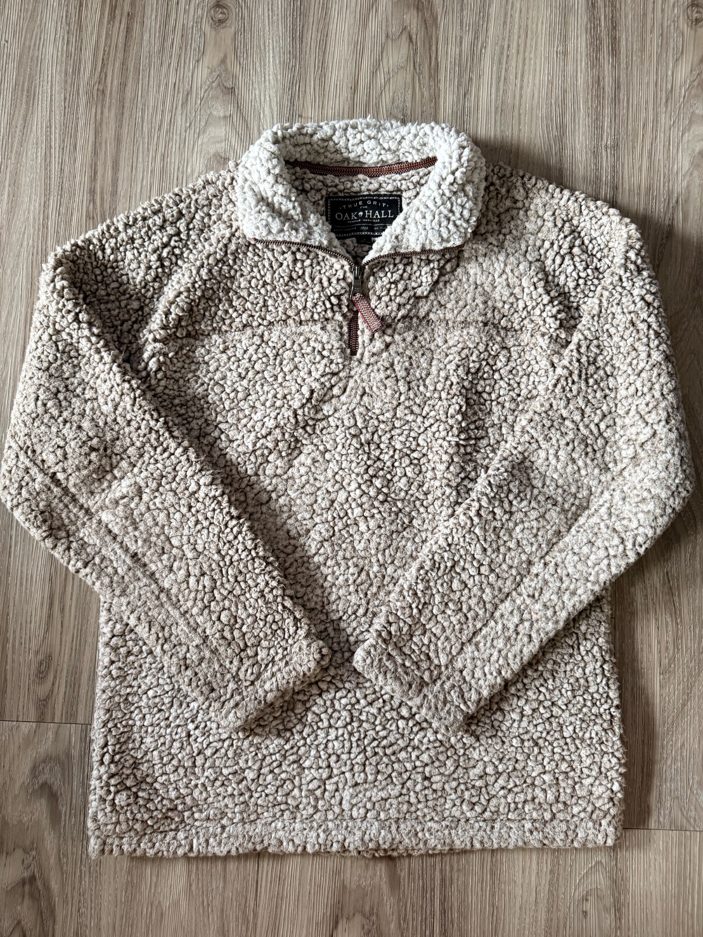 Oak & Hall Women's Cream Teddy Sherpa Half-Zip Jacket